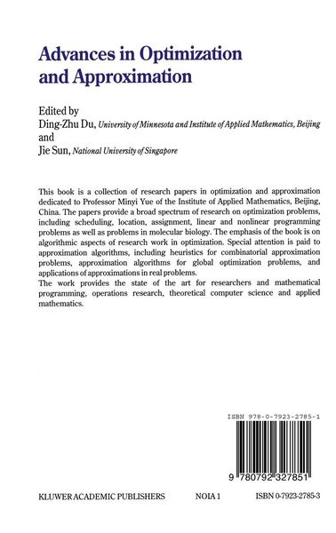 Produktbild: Advances in Optimization and Approximation