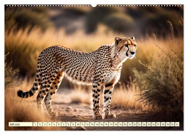 Produktbild: Geparden - die schnellsten J&auml;ger der Welt (Wandkalender 2026 DIN A2 quer), CALVENDO Monatskalender