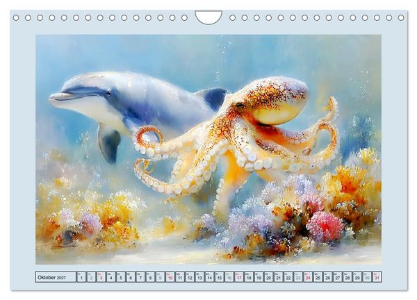 Produktbild: Delfine. Botschafter und T&auml;nzer der Meere (Wandkalender 2027 DIN A4 quer), CALVENDO Monatskalender