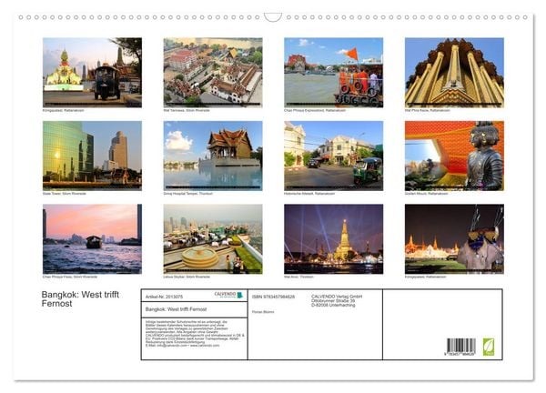 Produktbild: Bangkok: West trifft Fernost (Wandkalender 2026 DIN A2 quer), CALVENDO Monatskalender
