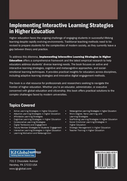Produktbild: Implementing Interactive Learning Strategies in Higher Education