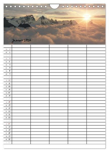 Produktbild: Familienplaner mit sch&ouml;nen Landschaftsbildern (Wandkalender 2026 DIN A4 hoch), CALVENDO Monatskalender