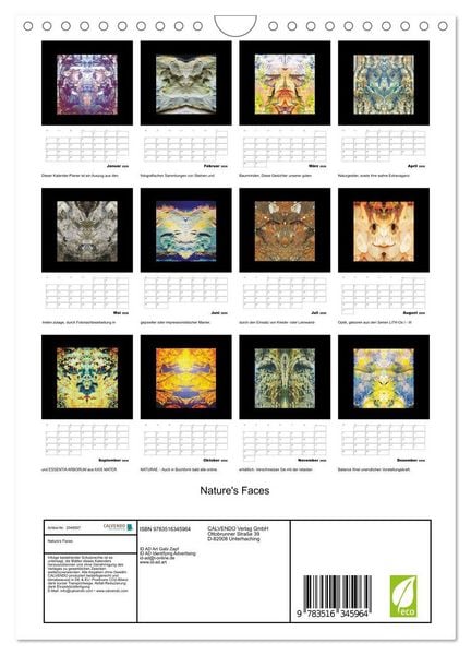 Produktbild: Nature's Faces (Wandkalender 2026 DIN A4 hoch), CALVENDO Monatskalender
