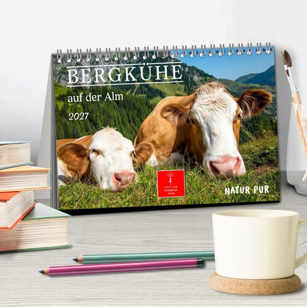 Produktbild: Bergk&uuml;he auf der Alm - Natur pur (Tischkalender 2027 DIN A5 quer), CALVENDO Monatskalender