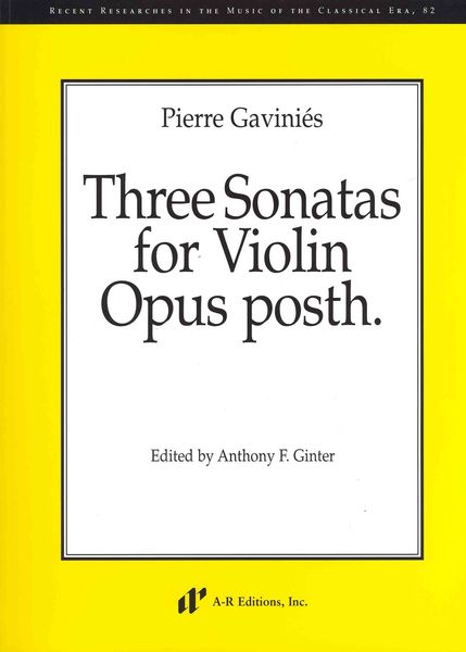 Produktbild: Pierre Gavini,s, Three Sonatas for Violin, Opus posth
