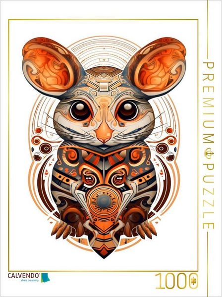 Produktbild: CALVENDO Puzzle Springmaus im Tattoo Design | 1000 Teile Lege-Gr&ouml;&szlig;e 64x48cm Foto-Puzzle f&uuml;r gl&uuml;ckliche Stunden