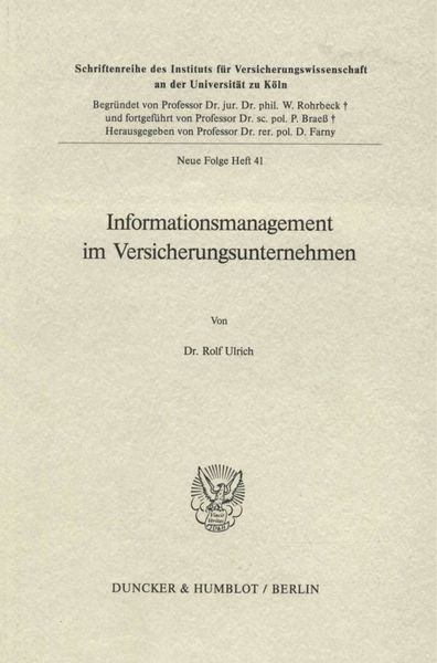Produktbild: Informationsmanagement im Versicherungsunternehmen.