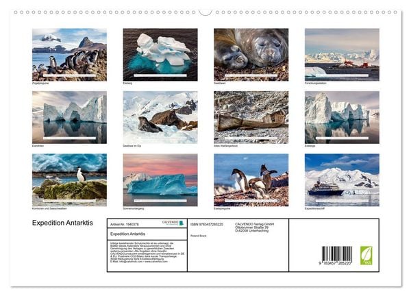 Produktbild: Expedition Antarktis (hochwertiger Premium Wandkalender 2026 DIN A2 quer), Kunstdruck in Hochglanz
