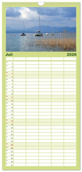 Produktbild: Familienplaner 2026 - Impressionen vom Gardasee mit 5 Spalten (Wandkalender, 21 x 45 cm) CALVENDO