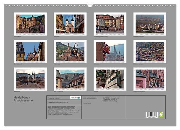 Produktbild: Heidelberg - Ansichtssache (Wandkalender 2026 DIN A2 quer), CALVENDO Monatskalender