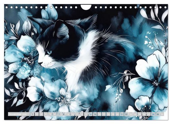 Produktbild: Katzensymphonie in Aquarell (Wandkalender 2026 DIN A4 quer), CALVENDO Monatskalender