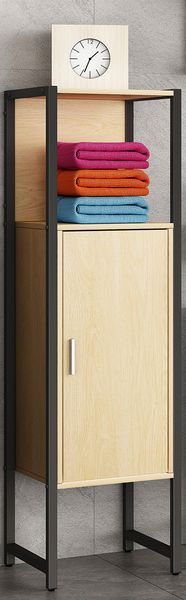 Produktbild: Holz Metall Badm&ouml;bel Midischrank Badschrank Edino