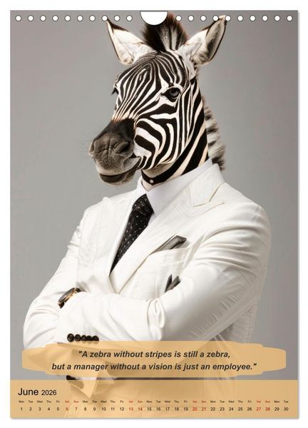 Produktbild: Funny manager wisdom from animals (Wall Calendar 2026 DIN A4 portrait), CALVENDO 12 Month Wall Calendar