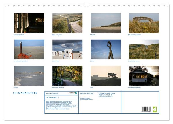 Produktbild: OP SPIEKEROOG (Wandkalender 2026 DIN A2 quer), CALVENDO Monatskalender
