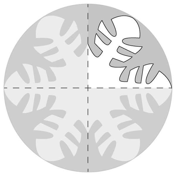 Produktbild: URSUS Tonzeichenpapier-Faltbl&auml;tter "Eiskristalle" (rund), &Oslash; 12 cm