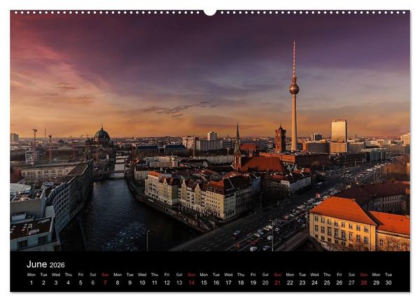 Produktbild: Sunsets of Berlin (High Quality Premium Wall Calendar 2026 DIN A2 landscape),CALVENDO 12 Month Wall Calendar