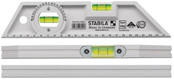 Produktbild: Stabila Type 104 ALLROUND 6901 Mini-Wasserwaage 25cm 1 mm/m