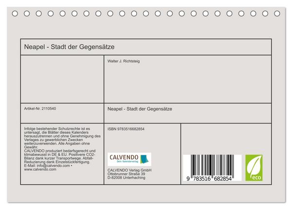 Produktbild: Neapel - Stadt der Gegens&auml;tze (Tischkalender 2026 DIN A5 quer), CALVENDO Monatskalender