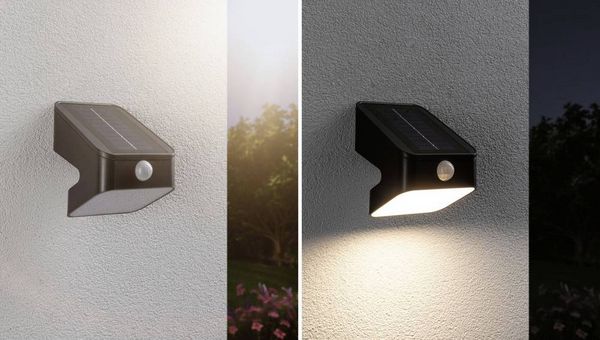 Produktbild: Paulmann 94608 Lesly Solar-Wandstrahler mit Bewegungsmelder 5.5W Warmwei&szlig; Anthrazit