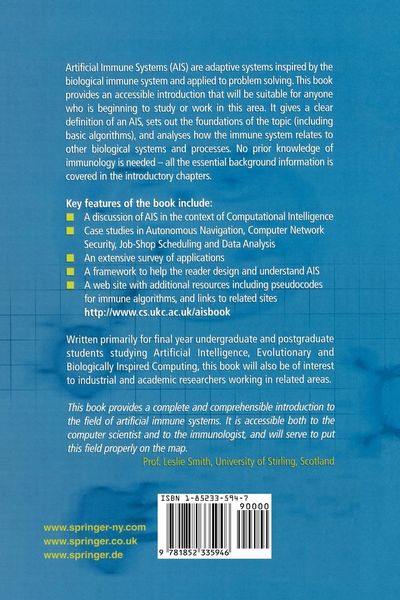 Produktbild: Artificial Immune Systems: A New Computational Intelligence Approach