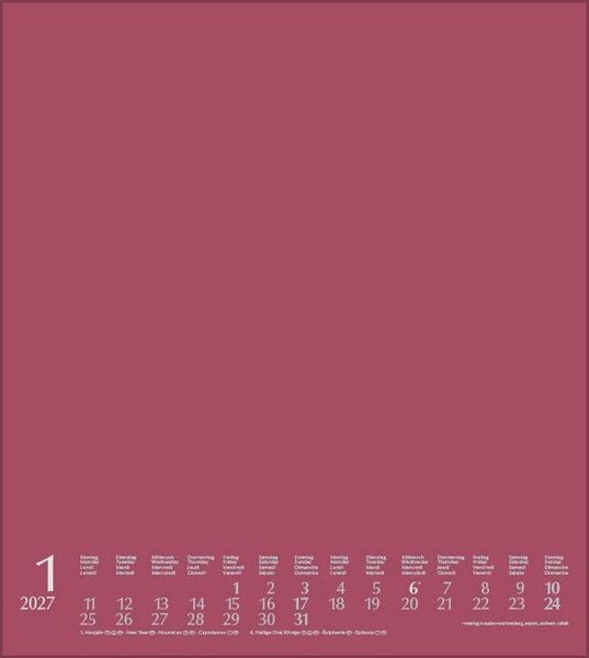 Produktbild: Foto-Malen-Basteln Bastelkalender bordeaux 2027