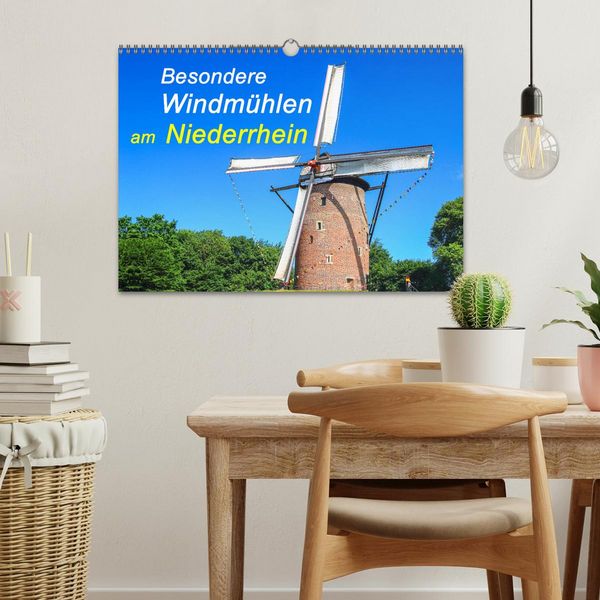 Produktbild: Besondere Windm&uuml;hlen am Niederrhein (Wandkalender 2026 DIN A3 quer), CALVENDO Monatskalender