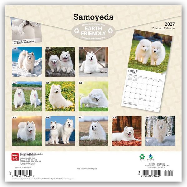 Produktbild: Samoyeds &ndash; Samojede 2027 &ndash; 16-Monatskalender