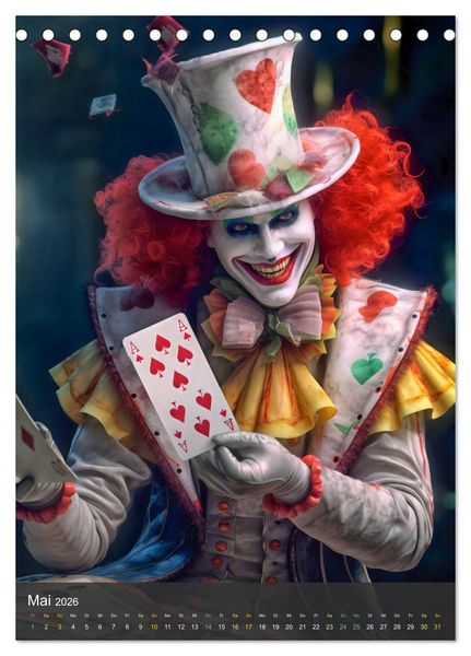Produktbild: Ein Hauch von Magie - Schrille Clowns im Rampenlicht (Tischkalender 2026 DIN A5 hoch), CALVENDO Monatskalender