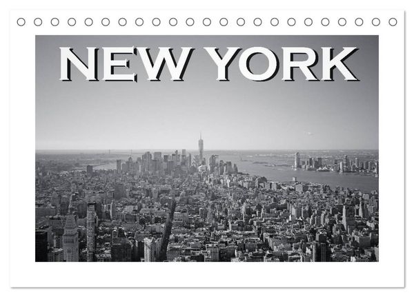 New York in schwarz weiss (Tischkalender 2026 DIN A5 quer), CALVENDO Monatskalender