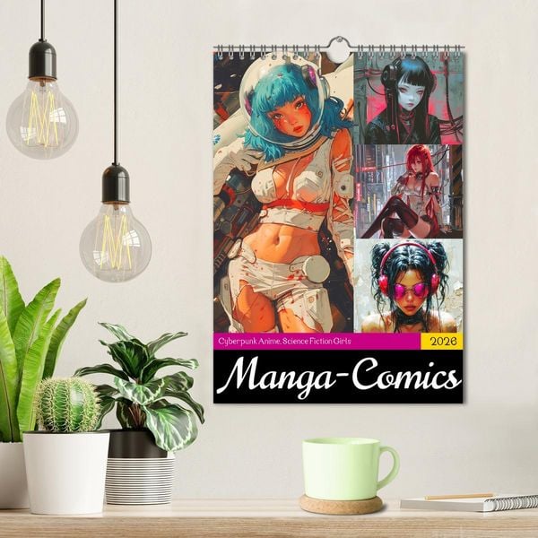 Produktbild: Manga-Comics. Cyberpunk Anime. Science Fiction Girls (Wandkalender 2026 DIN A4 hoch), CALVENDO Monatskalender