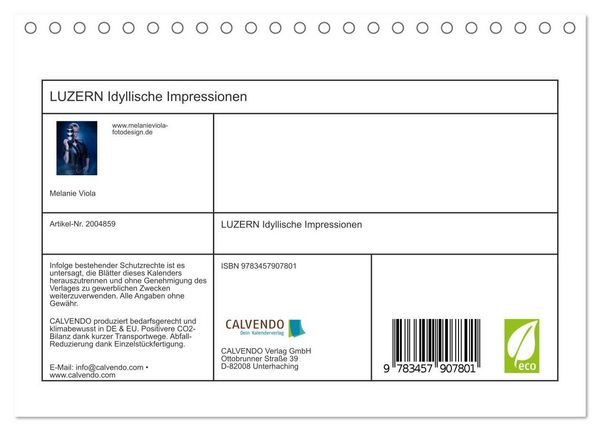 Produktbild: LUZERN Idyllische Impressionen (Tischkalender 2026 DIN A5 quer), CALVENDO Monatskalender