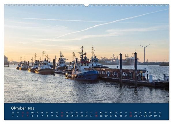 Produktbild: Schlepper im Hamburger Hafen (hochwertiger Premium Wandkalender 2026 DIN A2 quer), Kunstdruck in Hochglanz