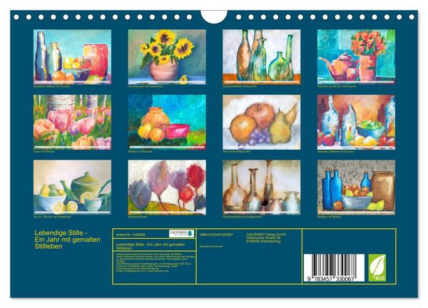 Produktbild: Lebendige Stille - Ein Jahr mit gemalten Stillleben (Wandkalender 2026 DIN A4 quer), CALVENDO Monatskalender