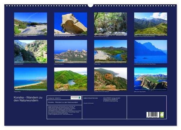 Produktbild: Korsika - Wandern zu den Naturwundern (Wandkalender 2026 DIN A2 quer), CALVENDO Monatskalender