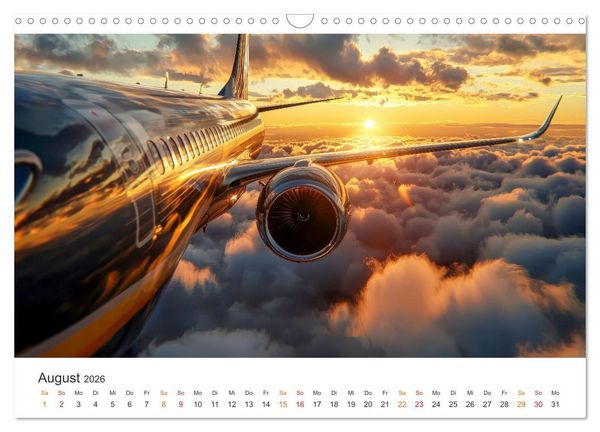 Produktbild: Flugzeuge - Stahlriesen am Himmel (Wandkalender 2026 DIN A3 quer), CALVENDO Monatskalender