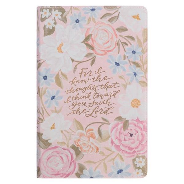 Produktbild: KJV Bible Giant Print Faux Leather for I Know the Plans, Pink Floral Printed Jer. 29:11