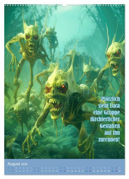 Produktbild: Luca und die wundersame Flasche (Wandkalender 2026 DIN A2 hoch), CALVENDO Monatskalender