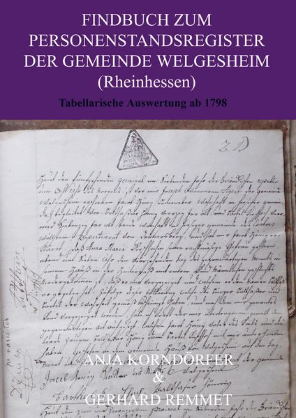 Produktbild: Findbuch zum Personenstandsregister der Gemeinde Welgesheim/ Rheinhessen