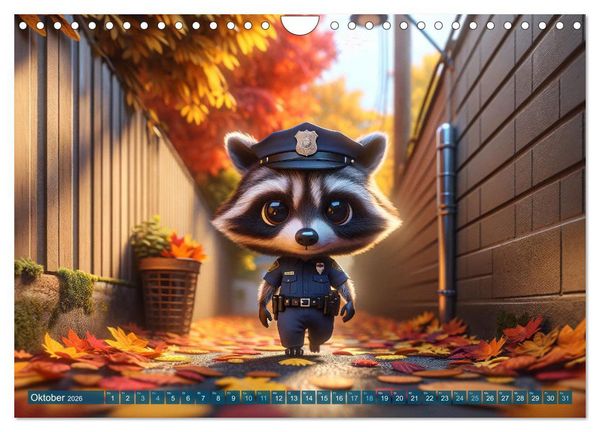Produktbild: Tierpolizisten - Zw&ouml;lf Monate, zw&ouml;lf Abenteuer (Wandkalender 2026 DIN A4 quer), CALVENDO Monatskalender