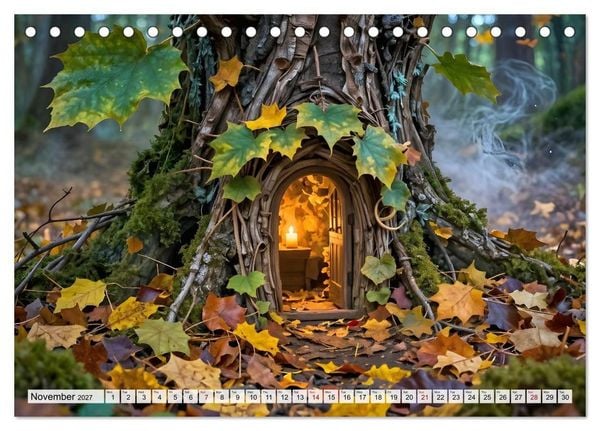 Produktbild: Where the Fairies Dwell - A year of hidden forest homes and gentle magic (Desk Calendar 2027 DIN A5 landscape), CALVENDO 12 Month DeskCalendar