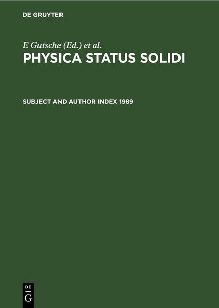 Produktbild: Subject and Author Index 1989