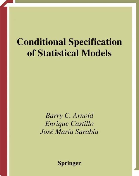 Produktbild: Conditional Specification of Statistical Models