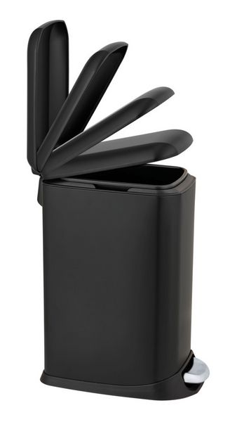Produktbild: Treteimer Mod. Design 20 L, Easy-Close, Schwarz, mit herausnehmbarem Einsatz