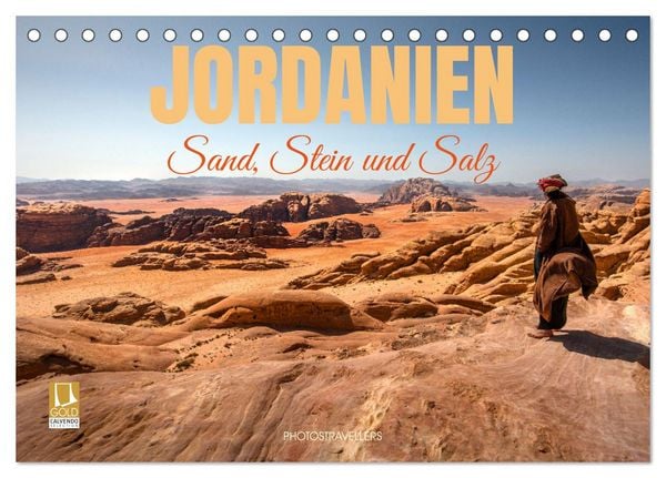 Jordanien Sand, Stein und Salz (Tischkalender 2027 DIN A5 quer), CALVENDO Monatskalender