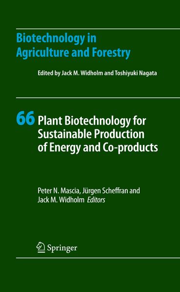 Produktbild: Plant Biotechnology for Sustainable Production of Energy and Co-products