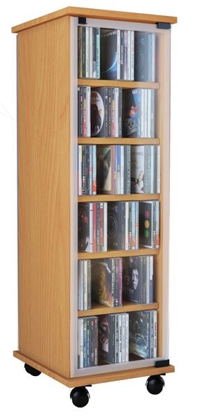 Holz CD DVD Stand Regal Schrank Valenza Glastür
