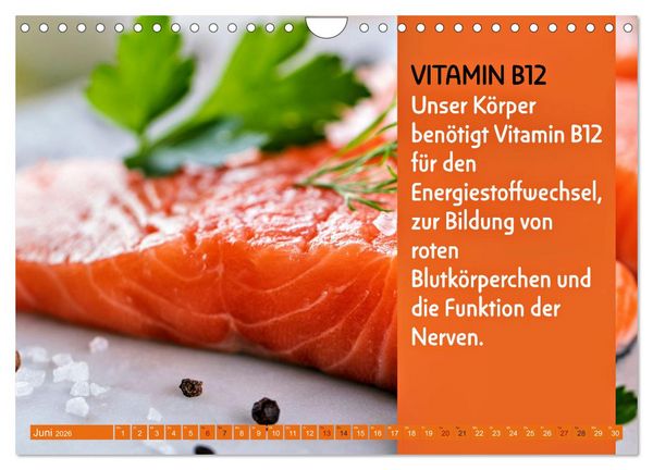 Produktbild: VITAMINE - Gesundheit aus der Natur (Wandkalender 2026 DIN A4 quer), CALVENDO Monatskalender