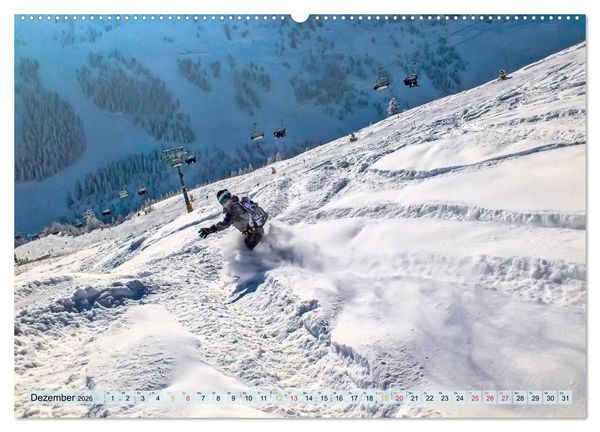 Produktbild: Snowboarden - ein St&uuml;ck Freiheit (Wandkalender 2026 DIN A2 quer), CALVENDO Monatskalender