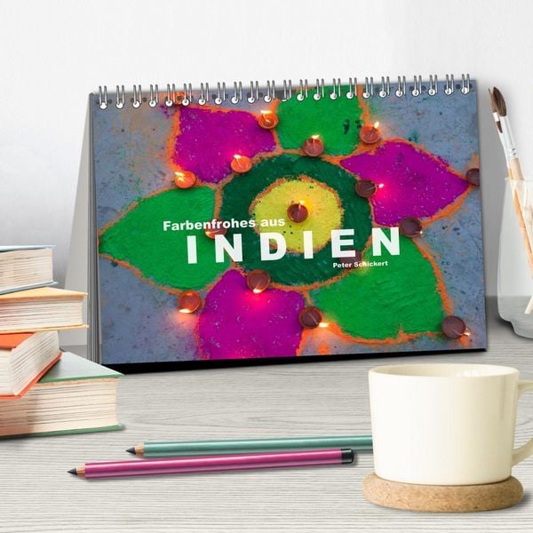 Produktbild: Farbenfrohes aus Indien (Tischkalender 2026 DIN A5 quer), CALVENDO Monatskalender