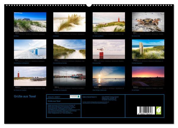 Produktbild: Gr&uuml;&szlig;e aus Texel (hochwertiger Premium Wandkalender 2026 DIN A2 quer), Kunstdruck in Hochglanz